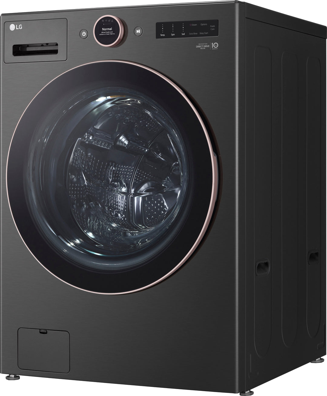 LG - 5.0 Cu. Ft. High-Efficiency Smart Front Load Washer with Steam and TurboWash 360 - Black Steel_2