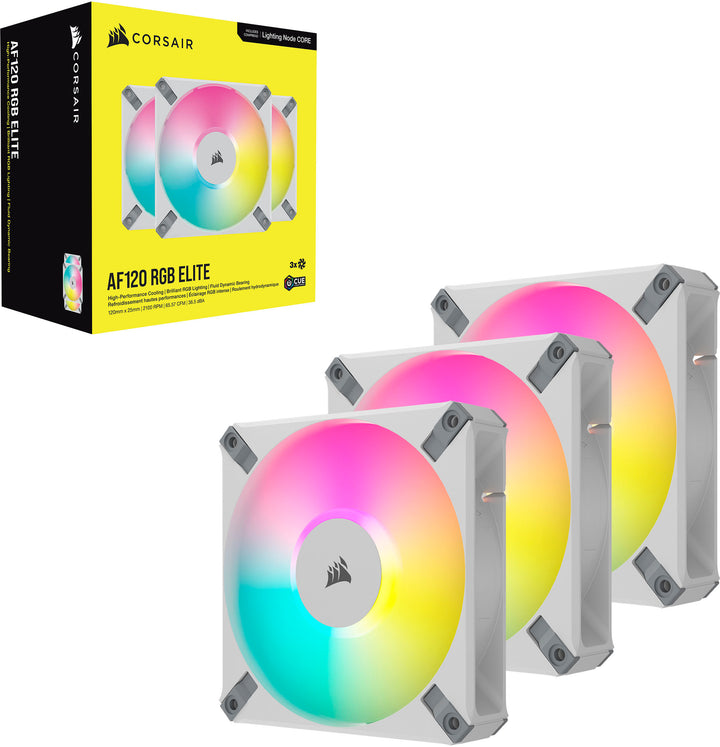CORSAIR - AF120 RGB ELITE 120mm Fluid Dynamic Bearing Triple Fan Kit with AirGuide Technology - White_2