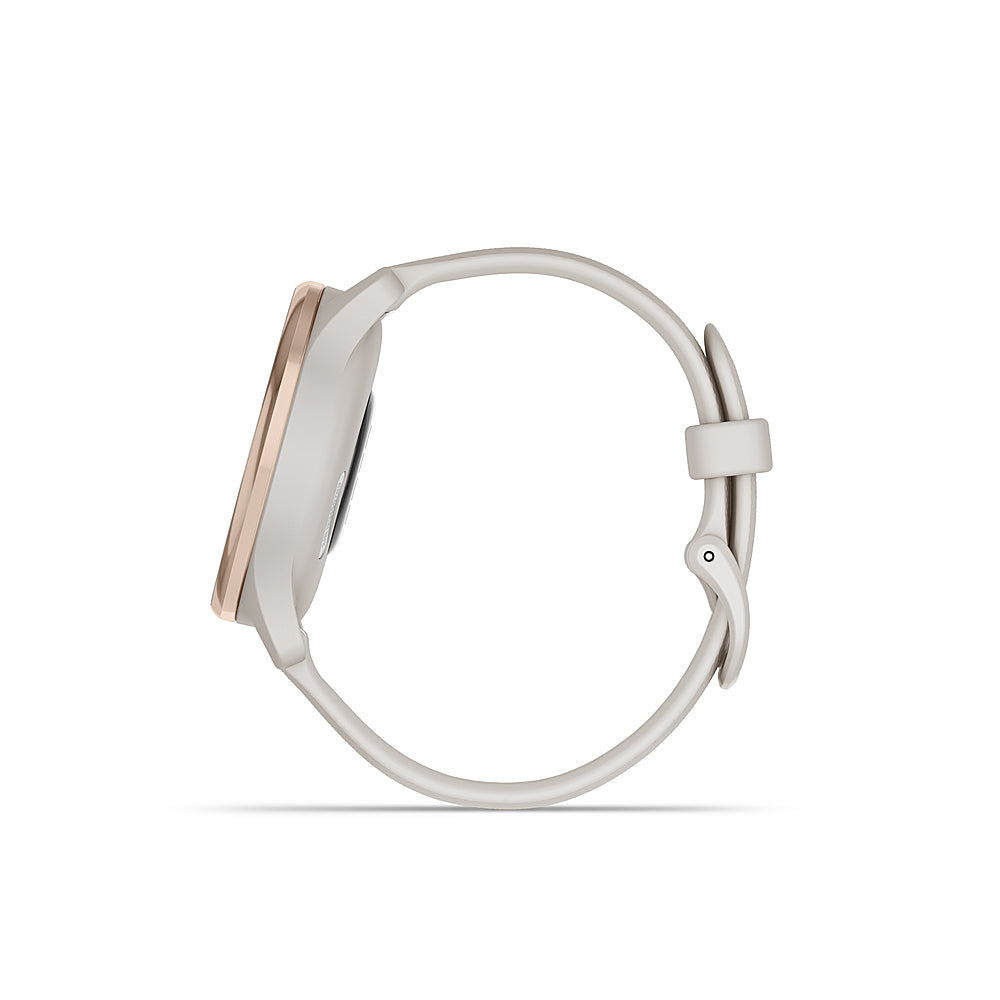 Garmin - vívomove Trend Hybrid Smartwatch 40 mm Fiber-Reinforced Polymer - Peach Gold Stainless Steel with Ivory Band_5