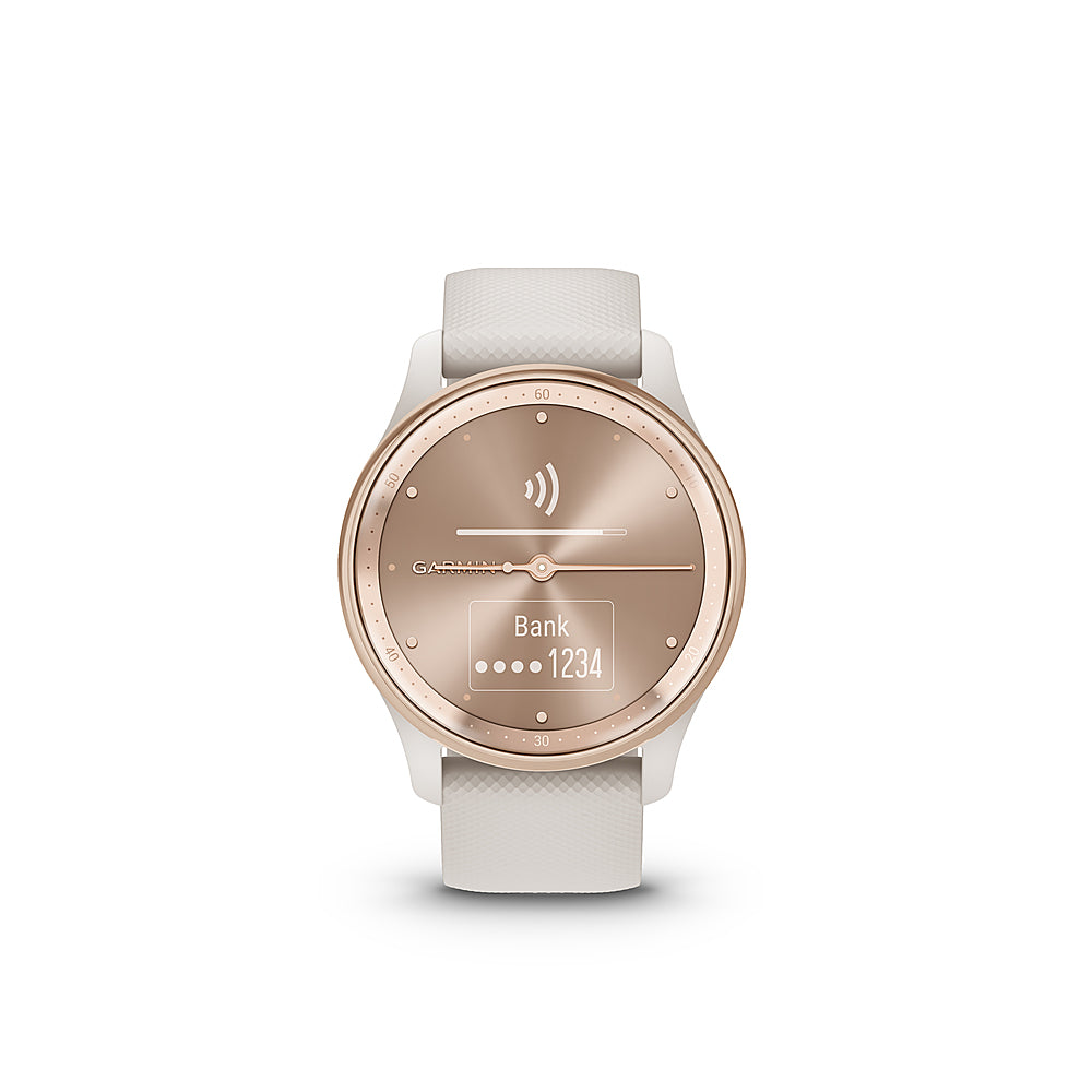 Garmin - vívomove Trend Hybrid Smartwatch 40 mm Fiber-Reinforced Polymer - Peach Gold Stainless Steel with Ivory Band_4