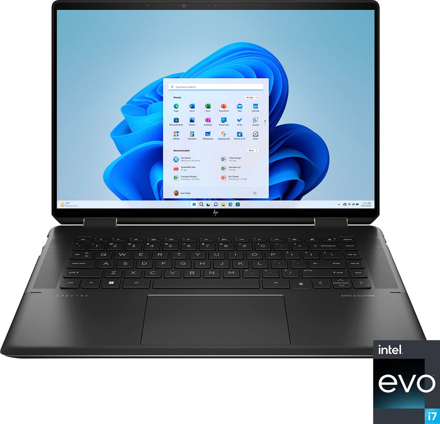 HP - Spectre 2-in-1 16" 3K+ Touch-Screen Laptop - Intel Evo Platform - Core i7 - 16GB Memory - 512GB SSD - Pen Included - Nightfall Black_0