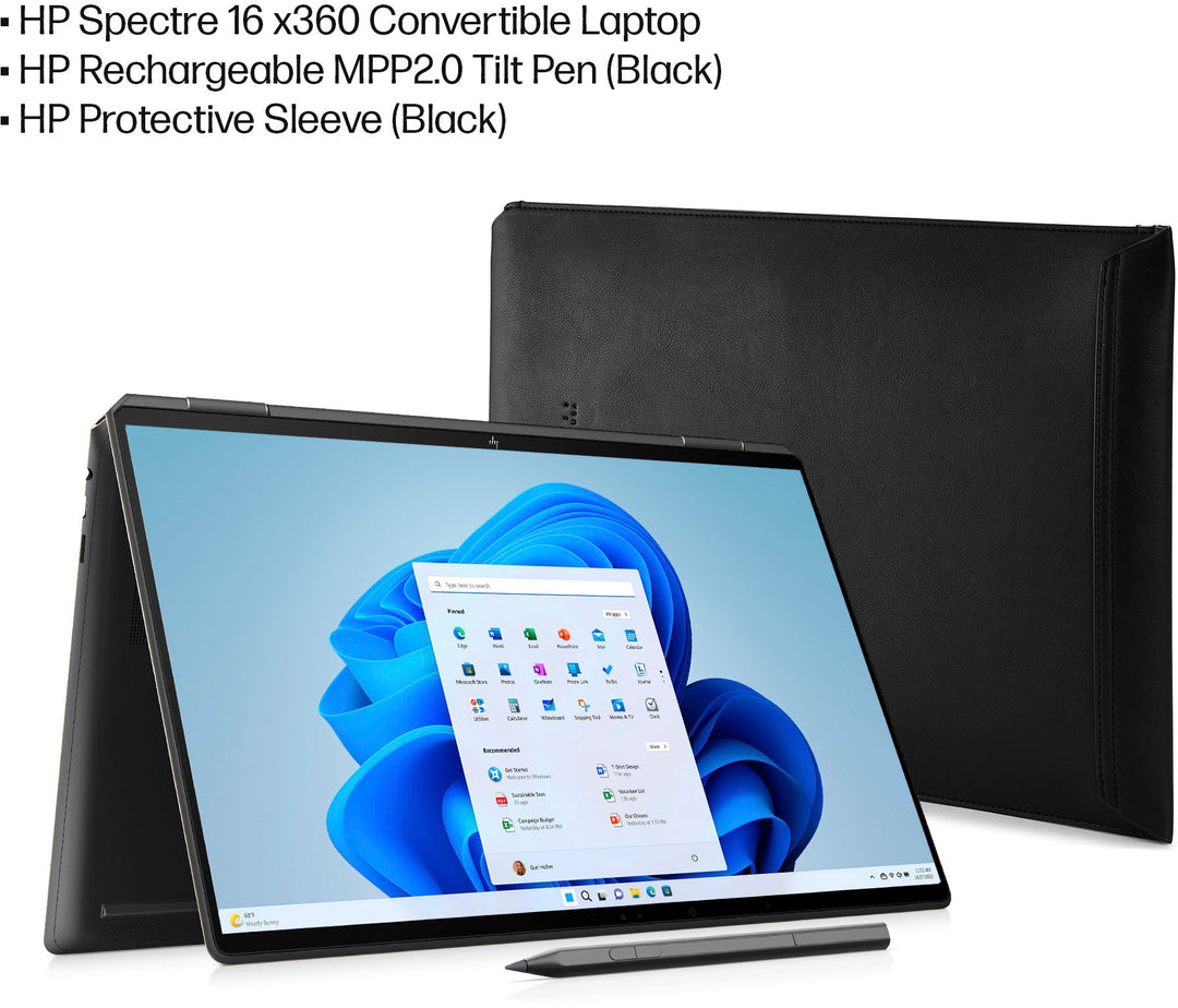 HP - Spectre 2-in-1 16" 3K+ Touch-Screen Laptop - Intel Evo Platform - Core i7 - 16GB Memory - 512GB SSD - Pen Included - Nightfall Black_9