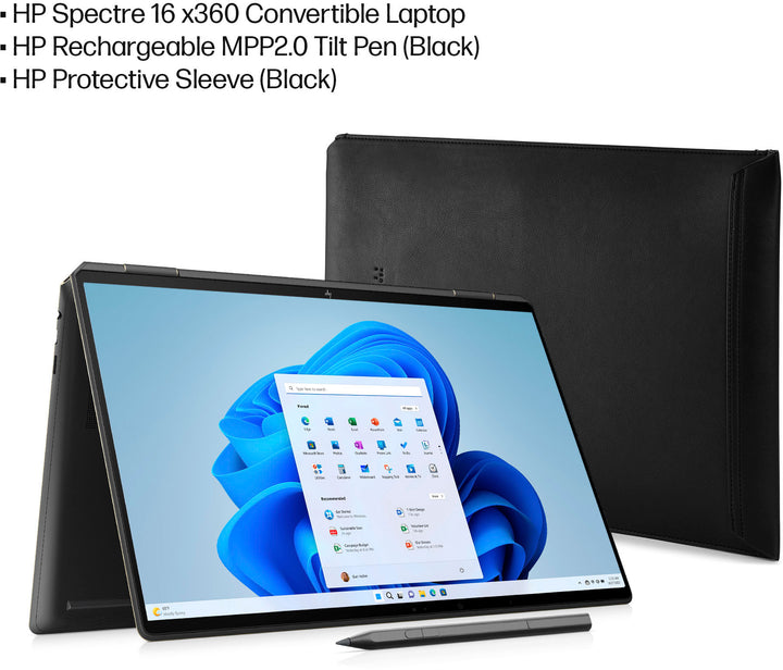 HP - Spectre 2-in-1 16" UHD+ OLED Touch-Screen Laptop - Intel Evo Platform - Core i7 - 16GB Memory - Intel Arc A370 - 1TB SSD - Nightfall Black_9