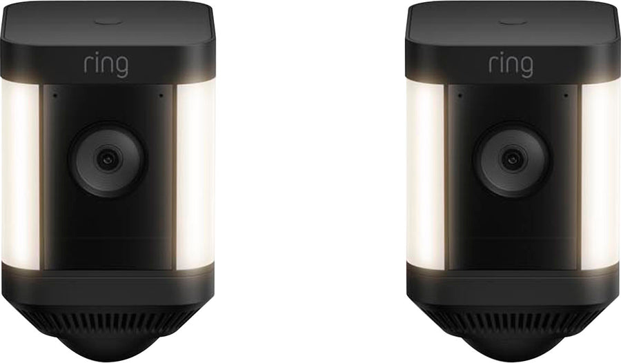 Ring - Spotlight Cam Plus 2-pack Camera Indoor/Outdoor Wireless 1080p Security Cameras - Black_0