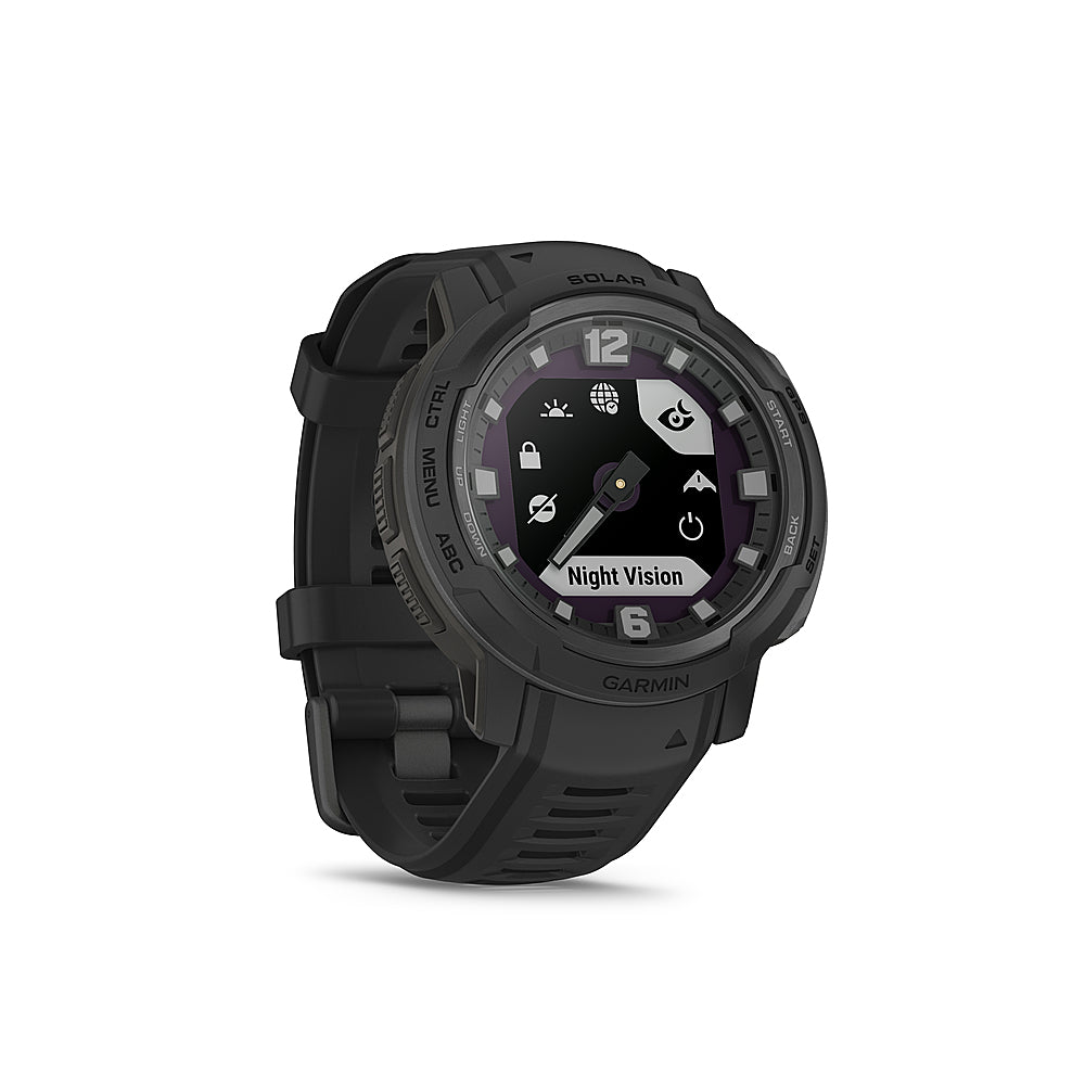 Garmin - Instinct Crossover Solar, Tactical Edition 45mm Smartwatch Fiber-reinforced Polymer - Black_1