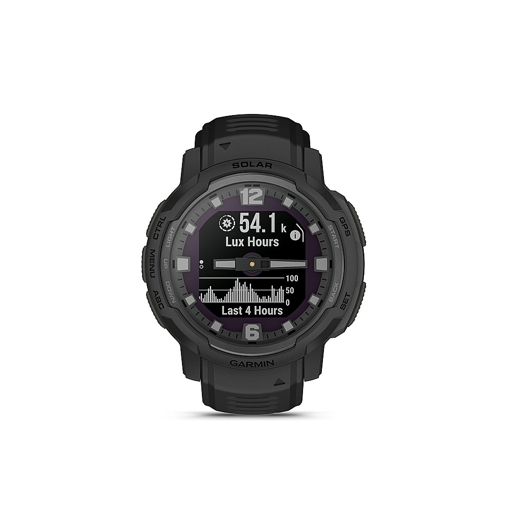 Garmin - Instinct Crossover Solar, Tactical Edition 45mm Smartwatch Fiber-reinforced Polymer - Black_0