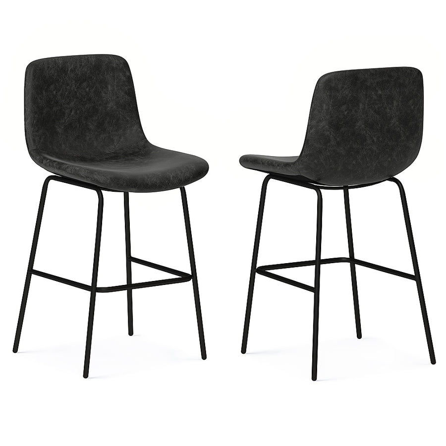 Simpli Home - Jolie Counter Height Stool (Set of 2) - Distressed Charcoal Grey_0