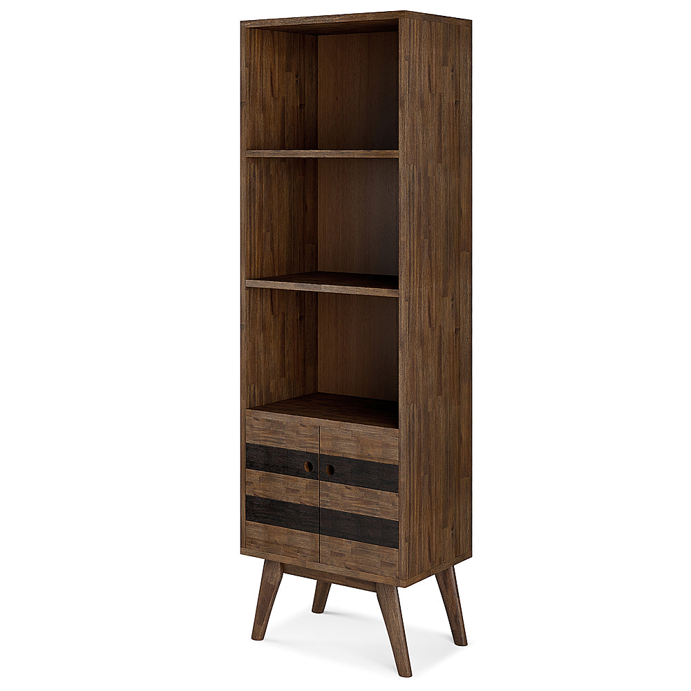 Simpli Home - Clarkson Bookcase with Storage - Rustic Natural Aged Brown_1