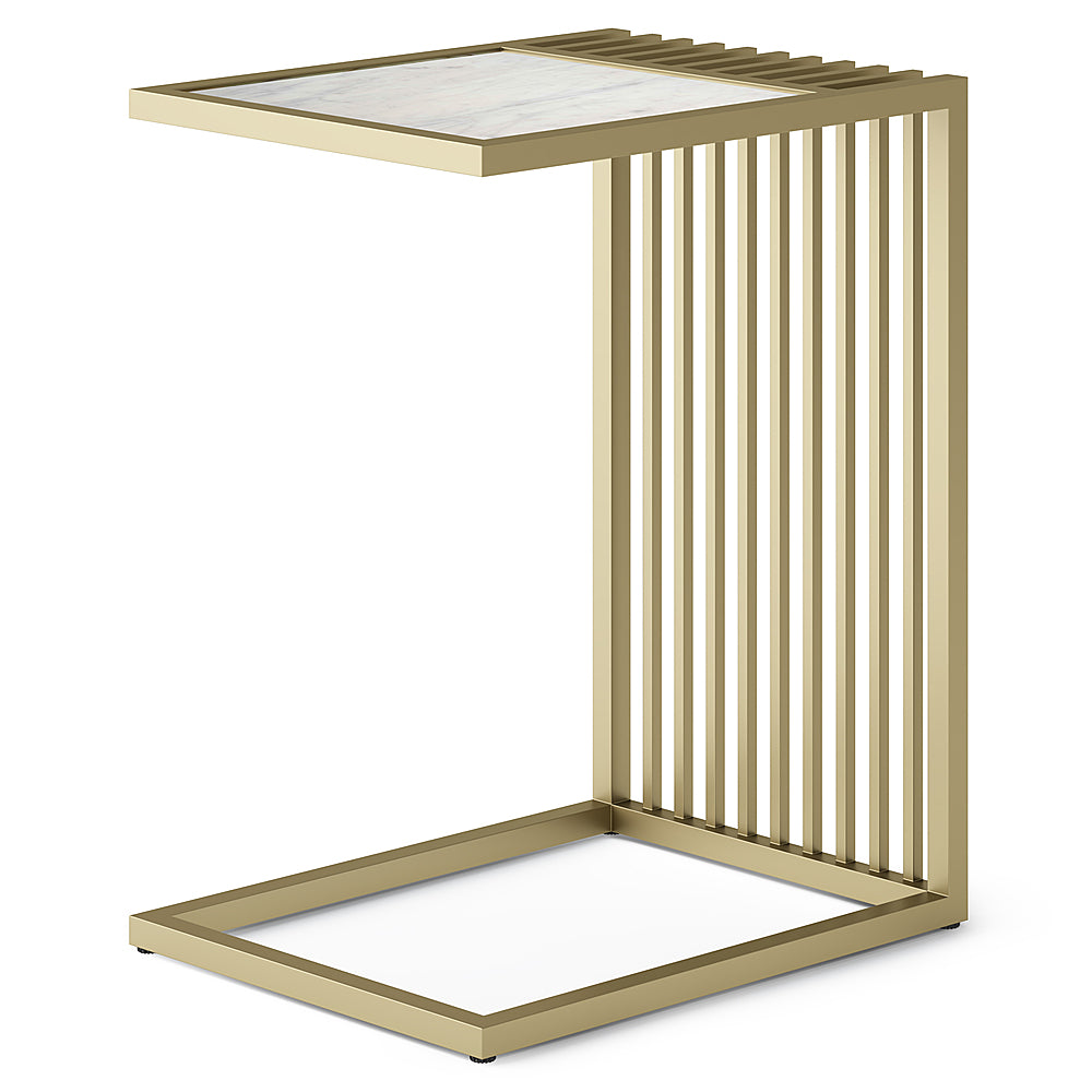 Simpli Home - Dorval Marble C Table - Gold_1