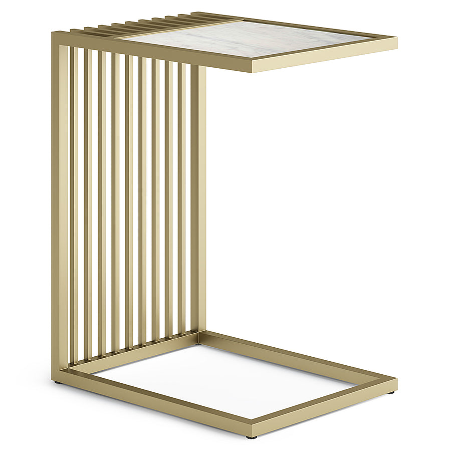 Simpli Home - Dorval Marble C Table - Gold_0