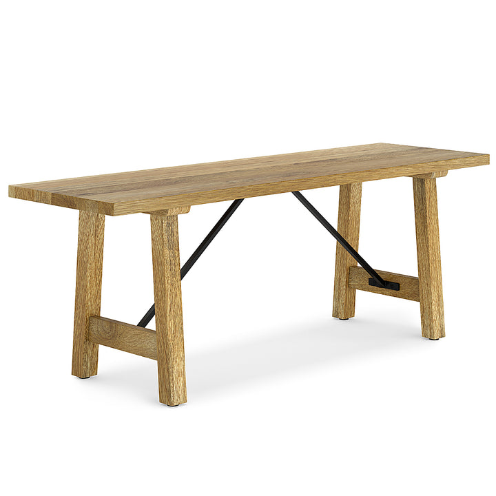 Simpli Home - Harvey Solid Mango Wood 47 inch Wide Industrial Contemporary Bench in - Natural_0