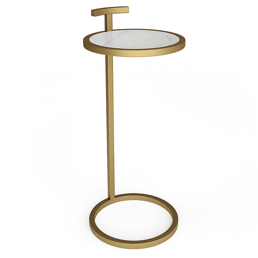 Simpli Home - Brook  C Side Table - White/Gold_0