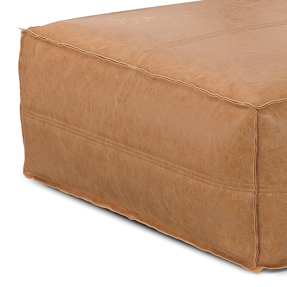 Simpli Home - Brody Extra Large Coffee Table Pouf - Distressed Brown_3