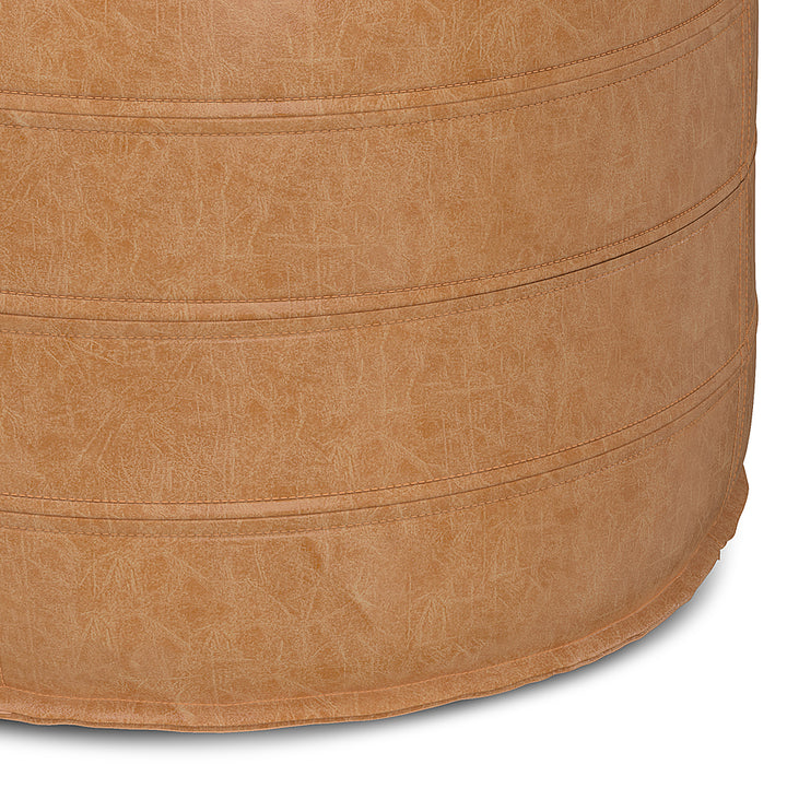 Simpli Home - Brody 20 Inch Round Pouf - Distressed Brown_4