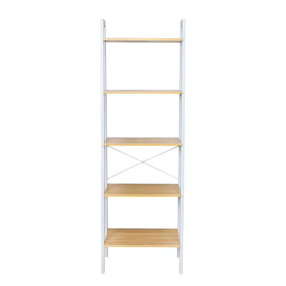 Honey-Can-Do - 5-Tier Wood and Metal A-Frame Ladder Shelf - White_1