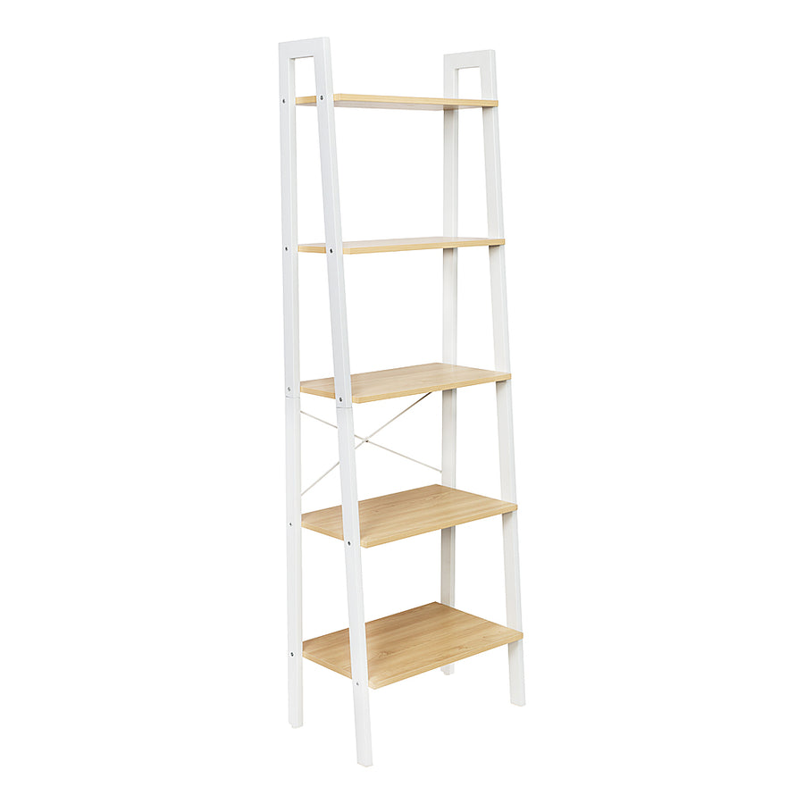 Honey-Can-Do - 5-Tier Wood and Metal A-Frame Ladder Shelf - White_0