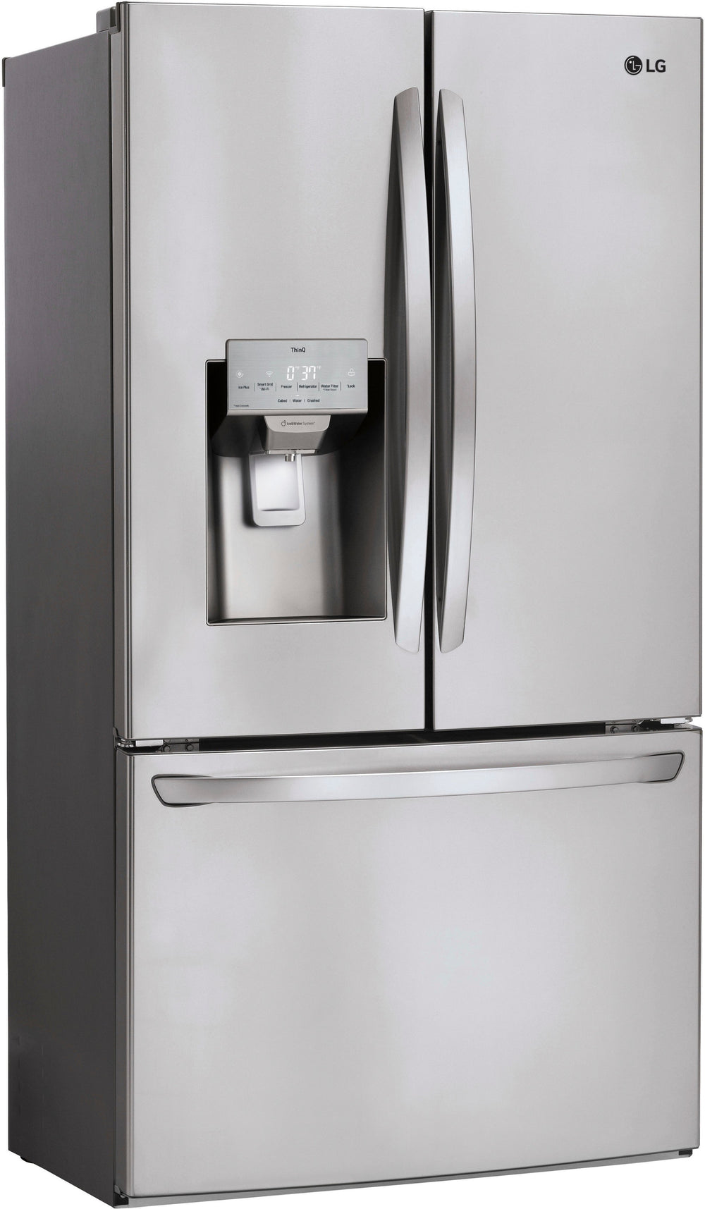 LG - 27.7 Cu. Ft. French Door Smart Refrigerator with External Ice and Water - Stainless steel_1
