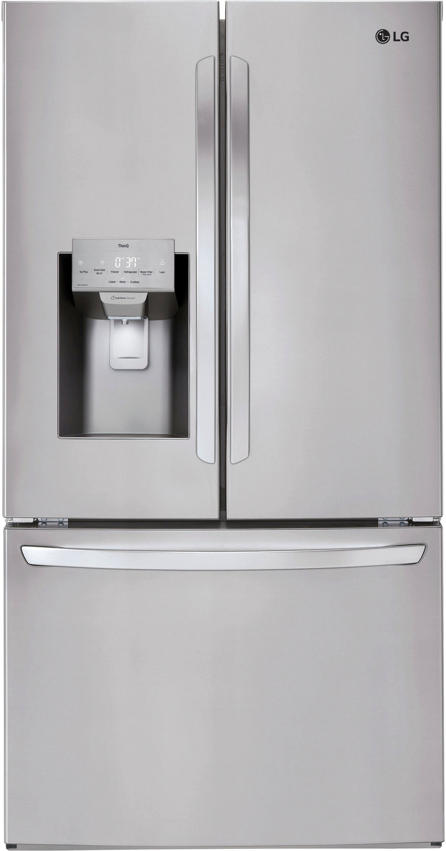 LG - 27.7 Cu. Ft. French Door Smart Refrigerator with External Ice and Water - Stainless steel_0