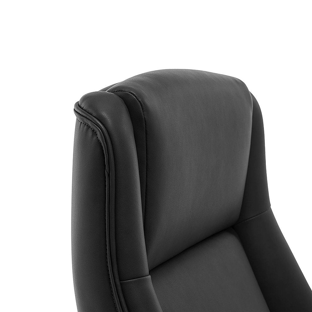 Thomasville - Darius Bonded Leather Executive Modern Office Chair with Adjustable Arms - Black_11
