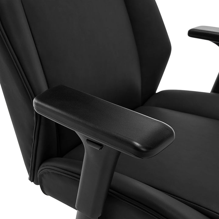 Thomasville - Darius Bonded Leather Executive Modern Office Chair with Adjustable Arms - Black_12