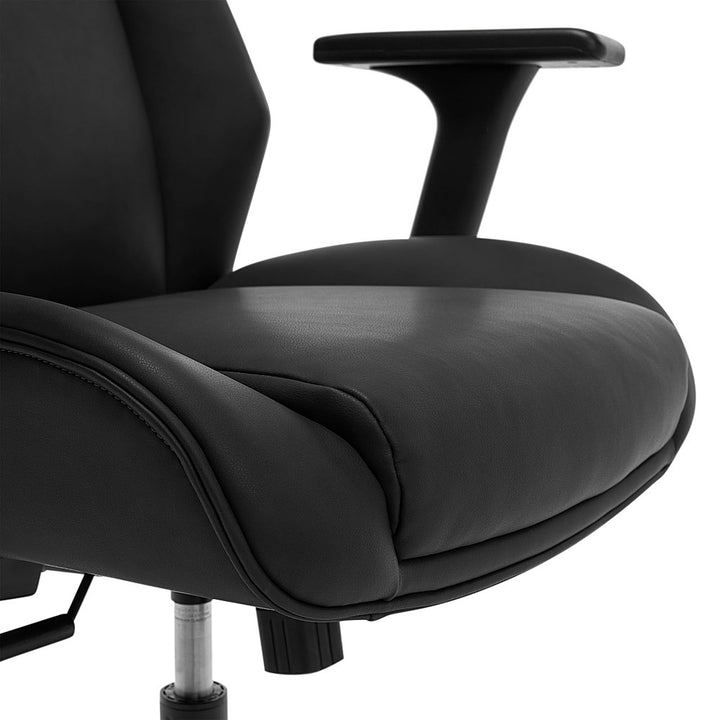 Thomasville - Darius Bonded Leather Executive Modern Office Chair with Adjustable Arms - Black_10