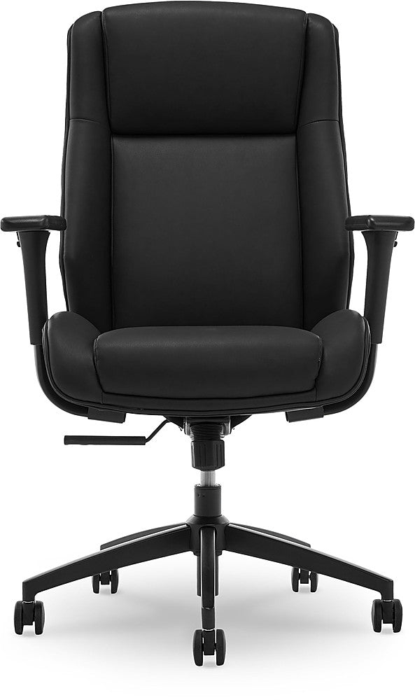 Thomasville - Darius Bonded Leather Executive Modern Office Chair with Adjustable Arms - Black_8