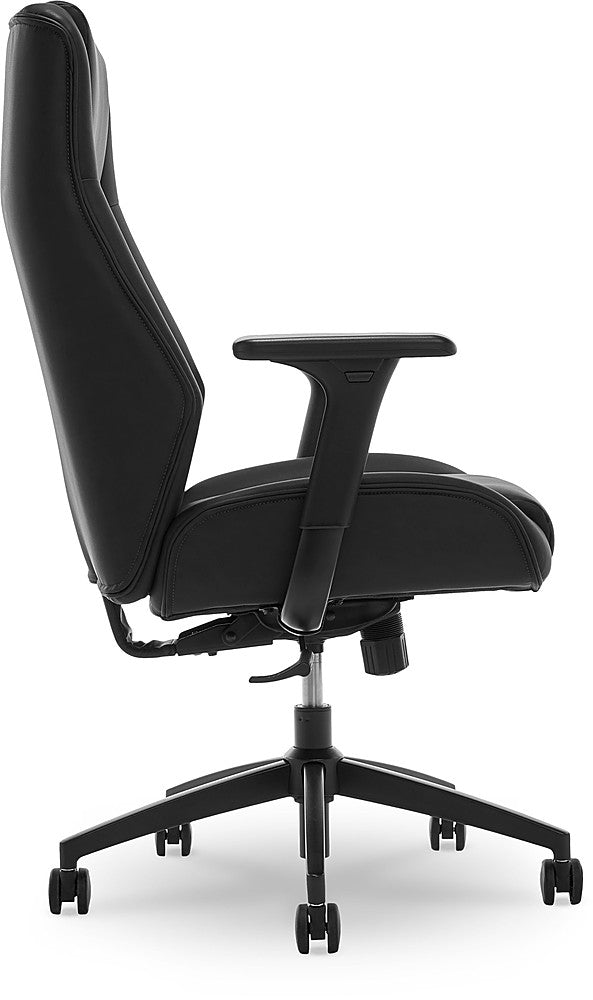 Thomasville - Darius Bonded Leather Executive Modern Office Chair with Adjustable Arms - Black_5