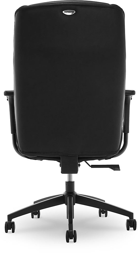 Thomasville - Darius Bonded Leather Executive Modern Office Chair with Adjustable Arms - Black_4