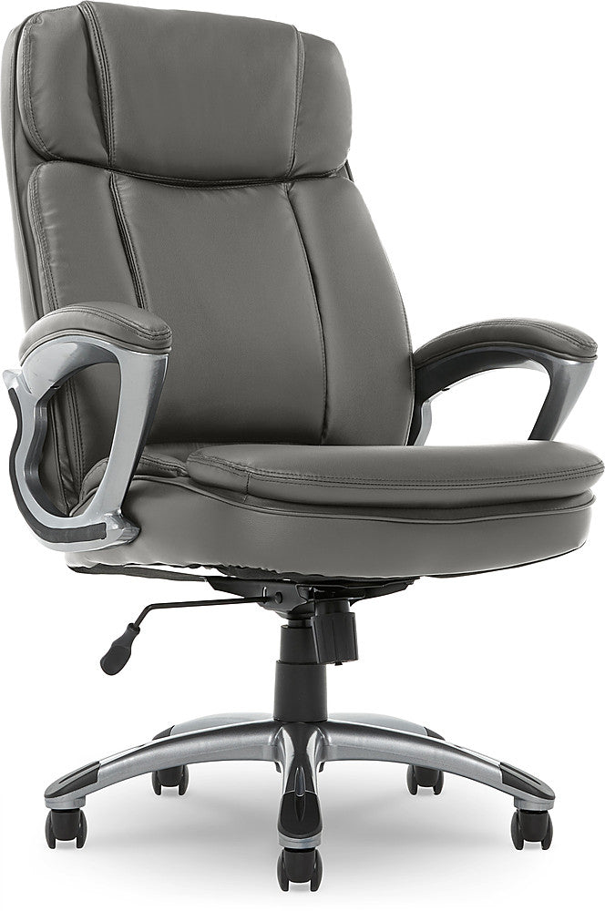 Serta - Fairbanks Bonded Leather Big and Tall Executive Office Chair - Gray_0