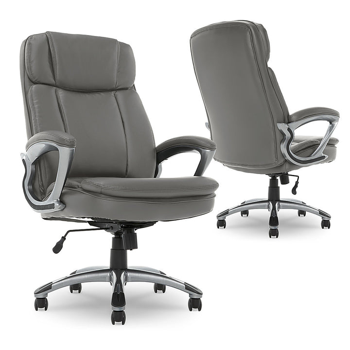 Serta - Fairbanks Bonded Leather Big and Tall Executive Office Chair - Gray_6