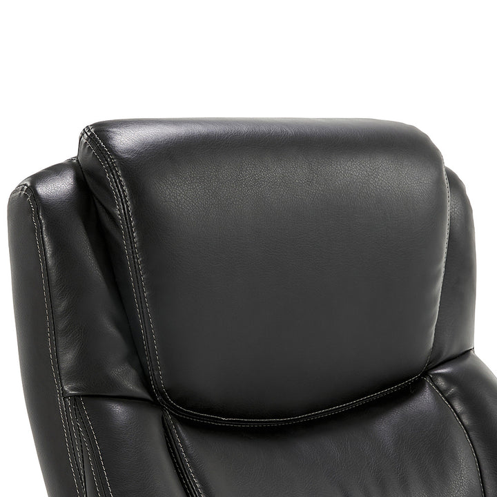 La-Z-Boy - Delano Big & Tall Bonded Leather Executive Chair - Jet Black/Gray Wood_13