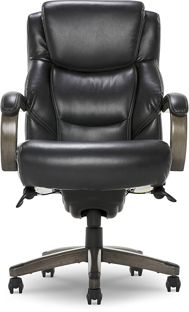 La-Z-Boy - Delano Big & Tall Bonded Leather Executive Chair - Jet Black/Gray Wood_6