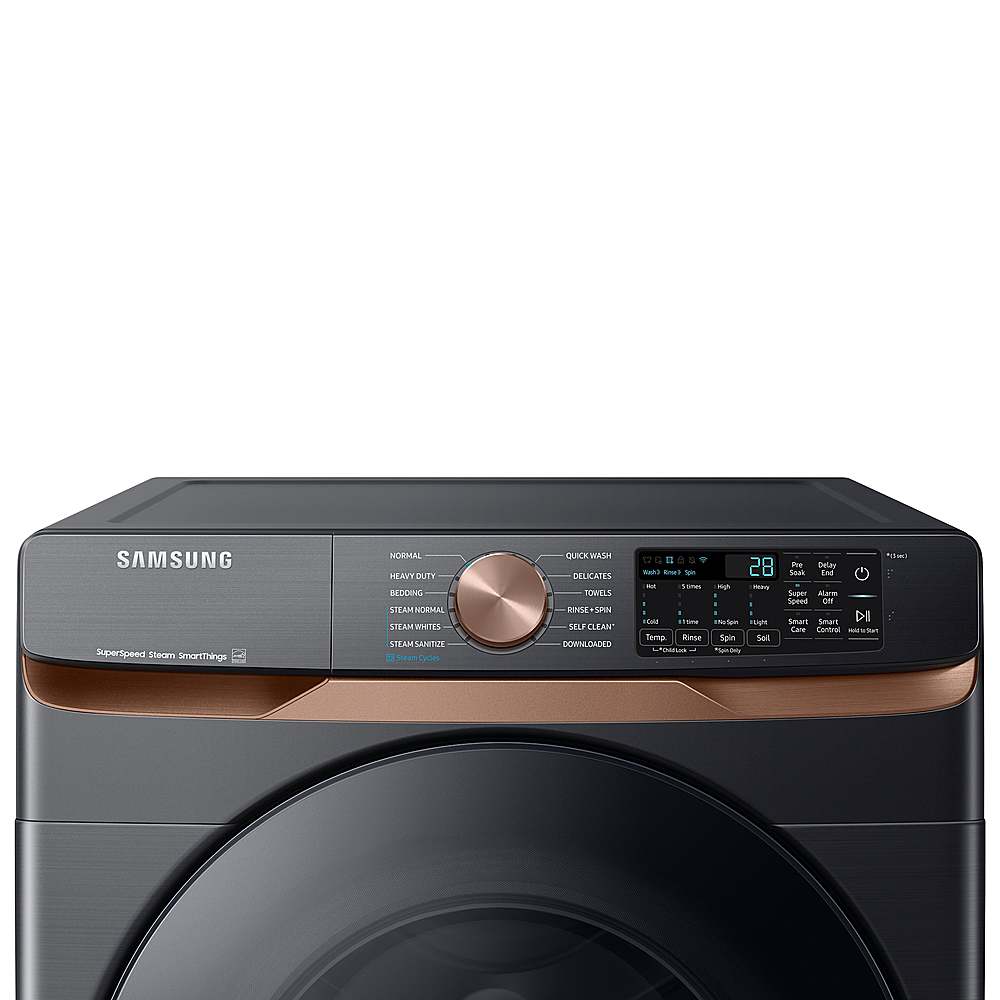 Samsung - 5.0 cu. ft. Extra Large Capacity Smart Front Load Washer with Super Speed Wash and Steam - Brushed Black_10