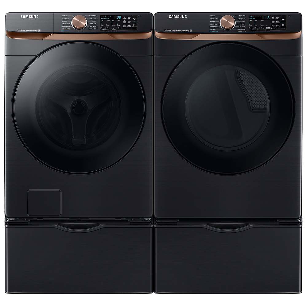 Samsung - 5.0 cu. ft. Extra Large Capacity Smart Front Load Washer with Super Speed Wash and Steam - Brushed Black_3