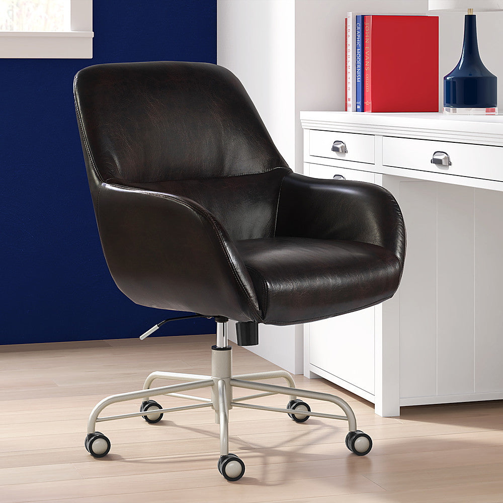 Finch - Forester Modern Bonded Leather Office Chair - Dark Brown_1