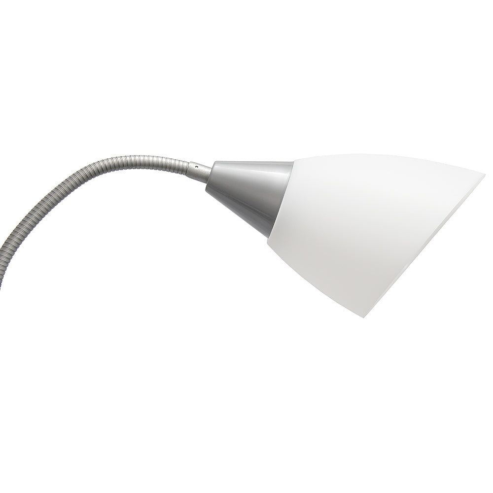 Simple Designs 5 Light Adjustable Gooseneck Floor Lamp - Silver/White Shades_5
