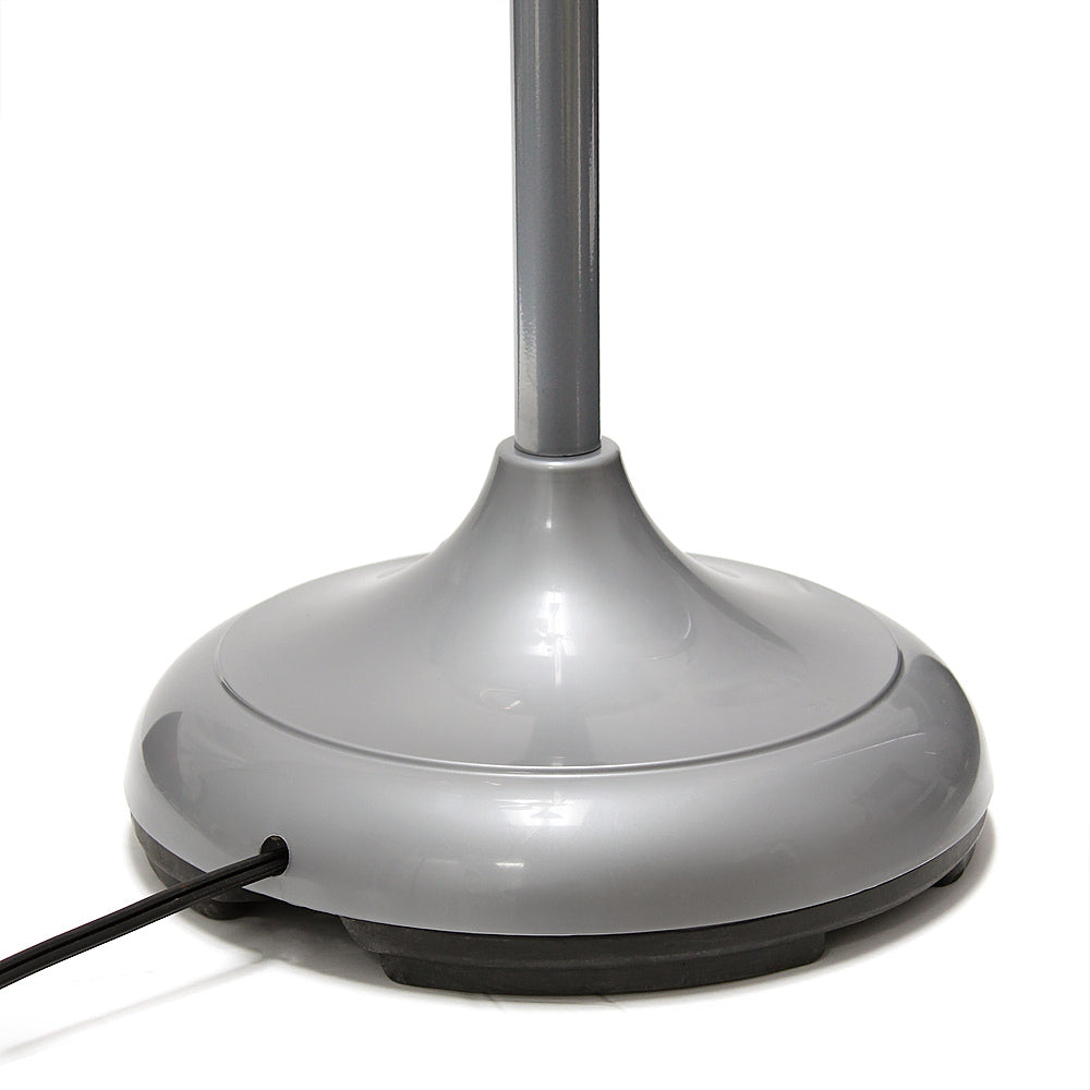 Simple Designs 5 Light Adjustable Gooseneck Floor Lamp - Silver/White Shades_3
