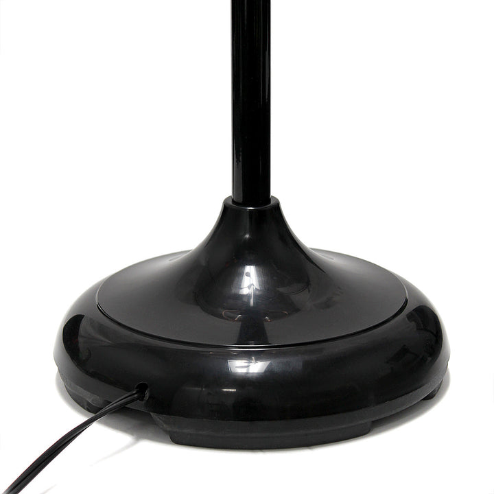 Simple Designs 5 Light Adjustable Gooseneck Floor Lamp - Black/White Shades_3