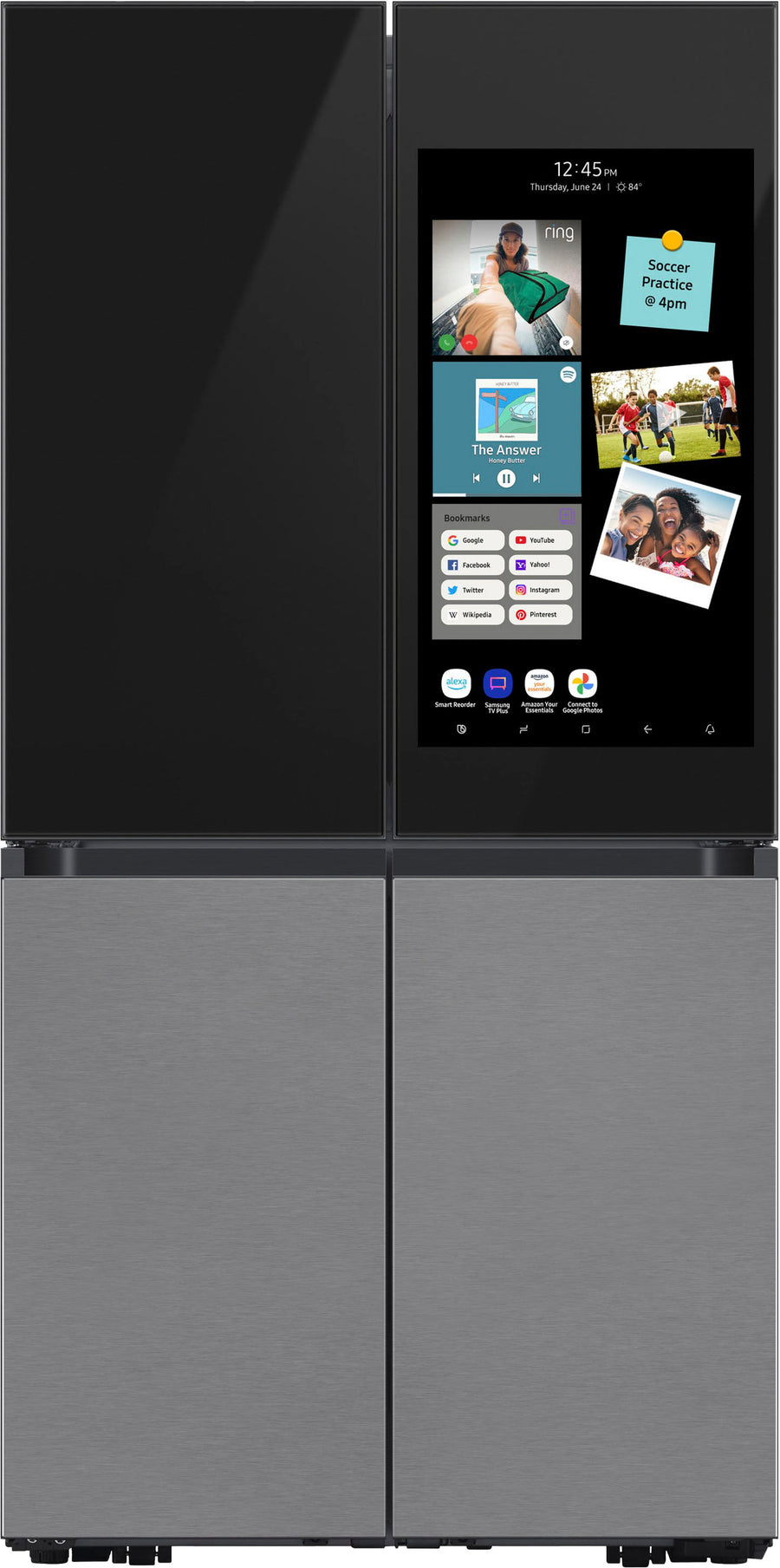 Samsung - 29 cu. ft. Bespoke 4-Door Flex™ Refrigerator with Family Hub™+ - Charcoal Glass Top_0