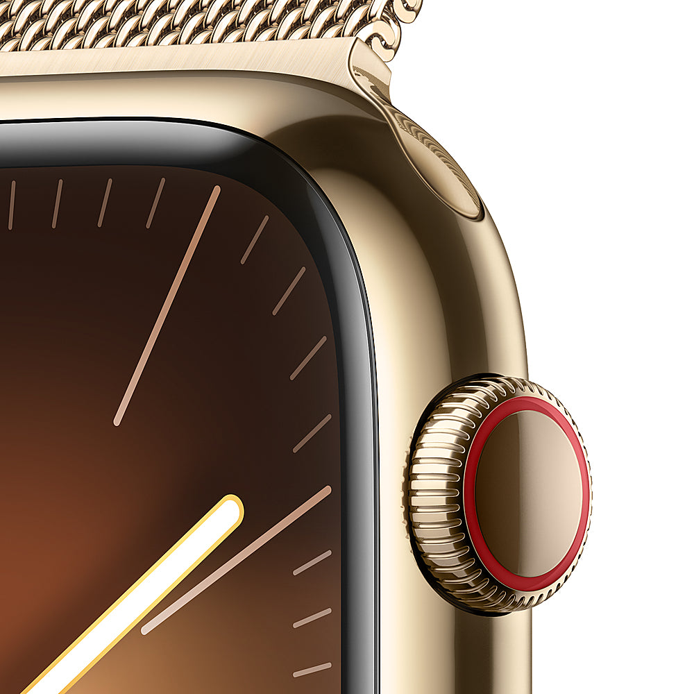 Apple Watch Series 9 (GPS + Cellular) 45mm Gold Stainless Steel Case with Gold Milanese Loop - Gold_7