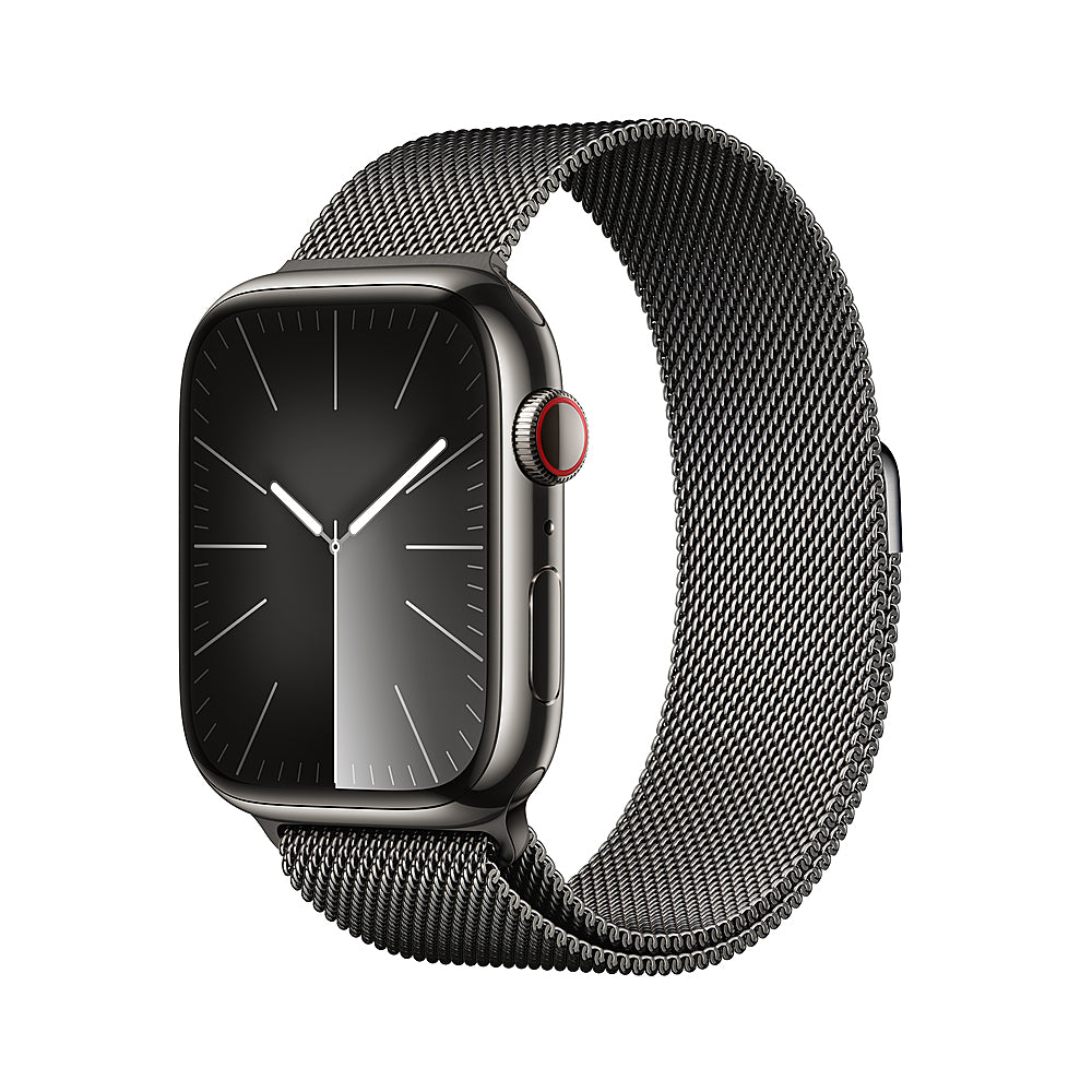 Apple Watch Series 9 GPS + Cellular 45mm Graphite Stainless Steel Case with Graphite Milanese Loop - Graphite_0
