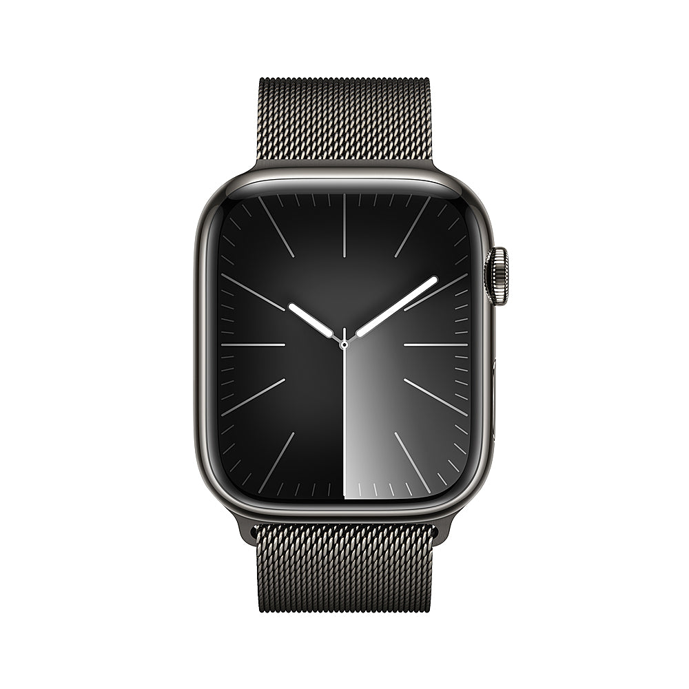 Apple Watch Series 9 GPS + Cellular 45mm Graphite Stainless Steel Case with Graphite Milanese Loop - Graphite_1