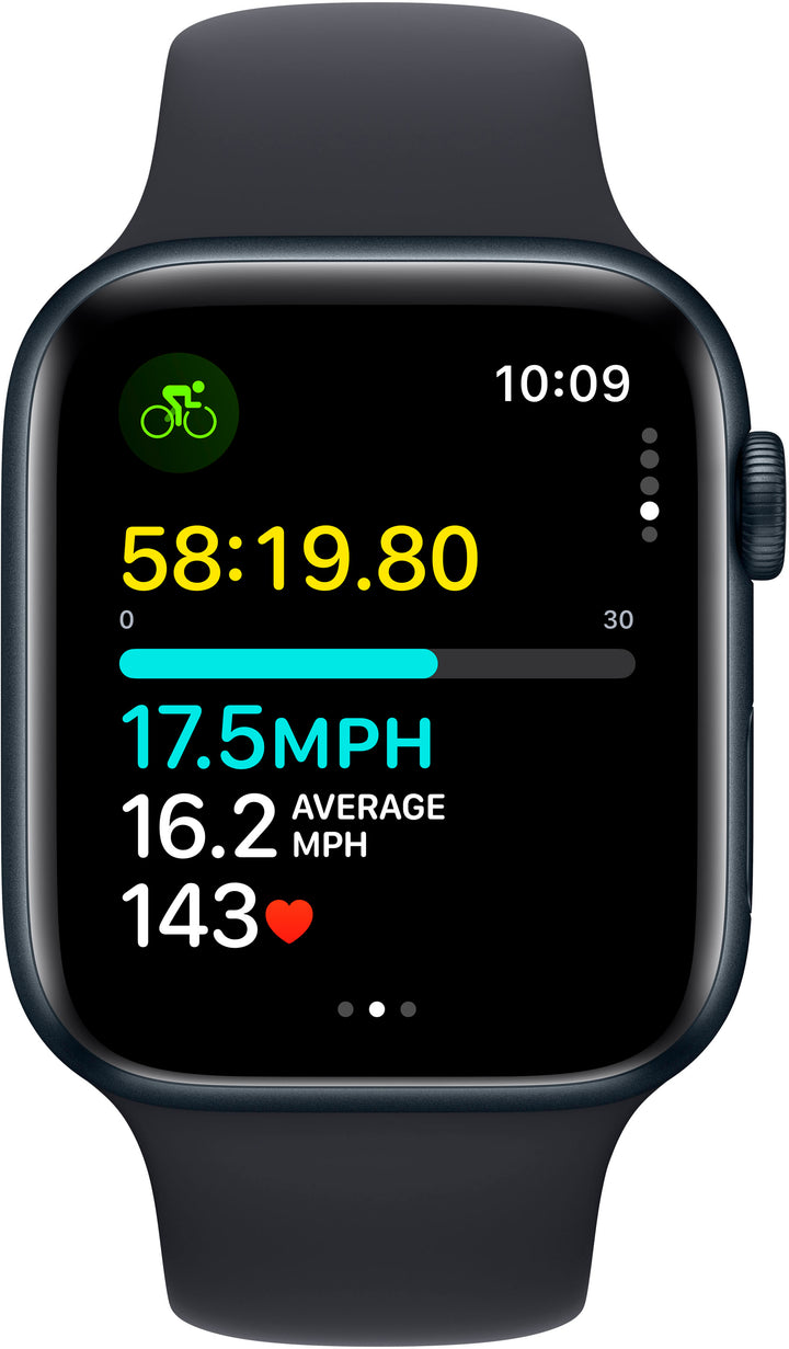 Apple Watch SE (GPS + Cellular) 44mm Midnight Aluminum Case with Midnight Sport Band - S/M - Midnight_2