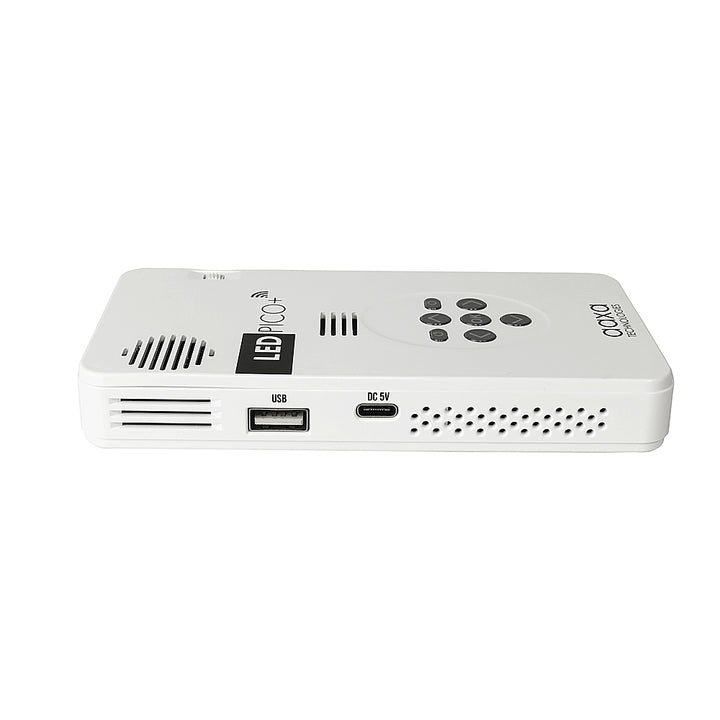 AAXA - Ultra-Portable LED Pico+ Mini Projector with 2 Hour Li-ion Battery, Wireless Screen Mirroring - White_1