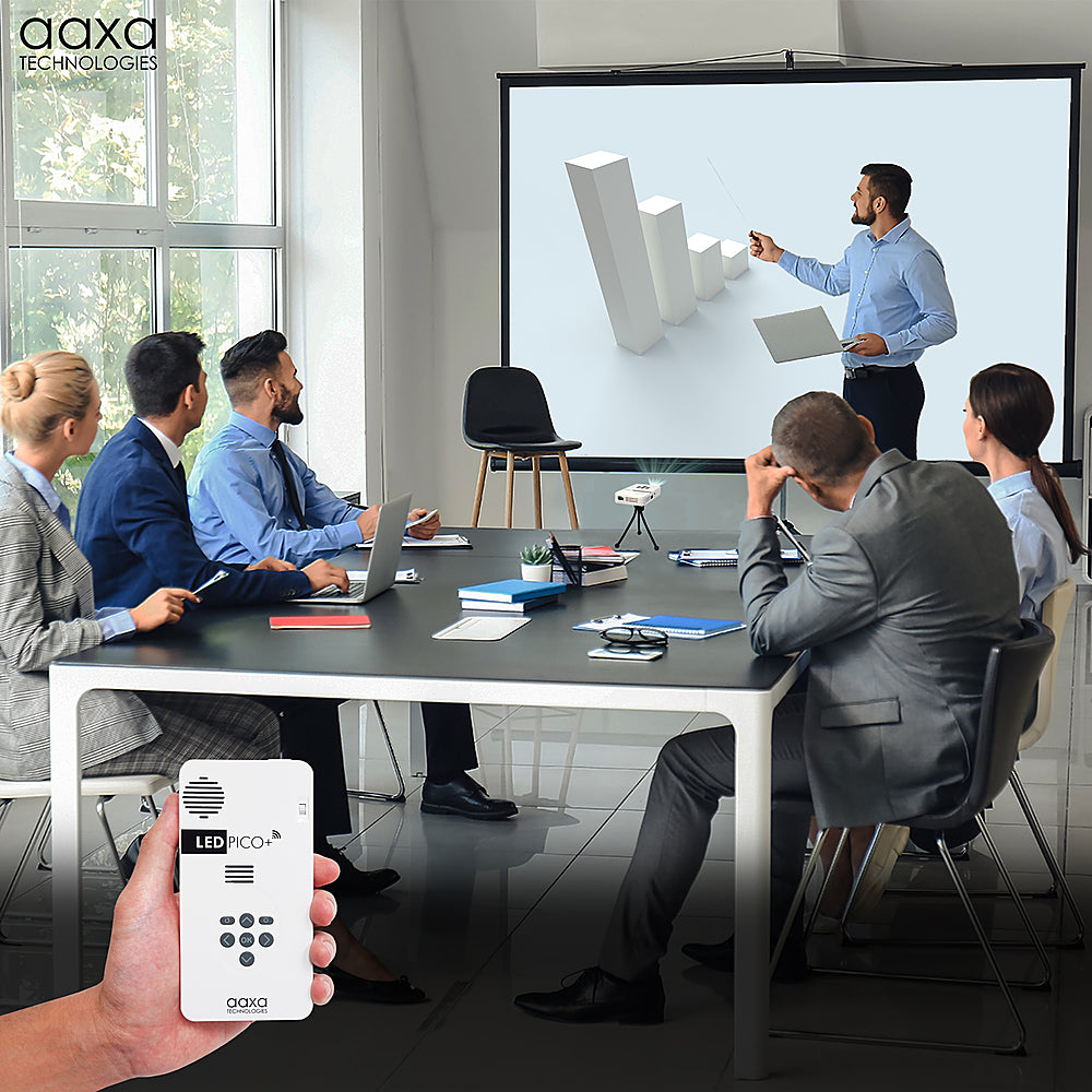 AAXA - Ultra-Portable LED Pico+ Mini Projector with 2 Hour Li-ion Battery, Wireless Screen Mirroring - White_2