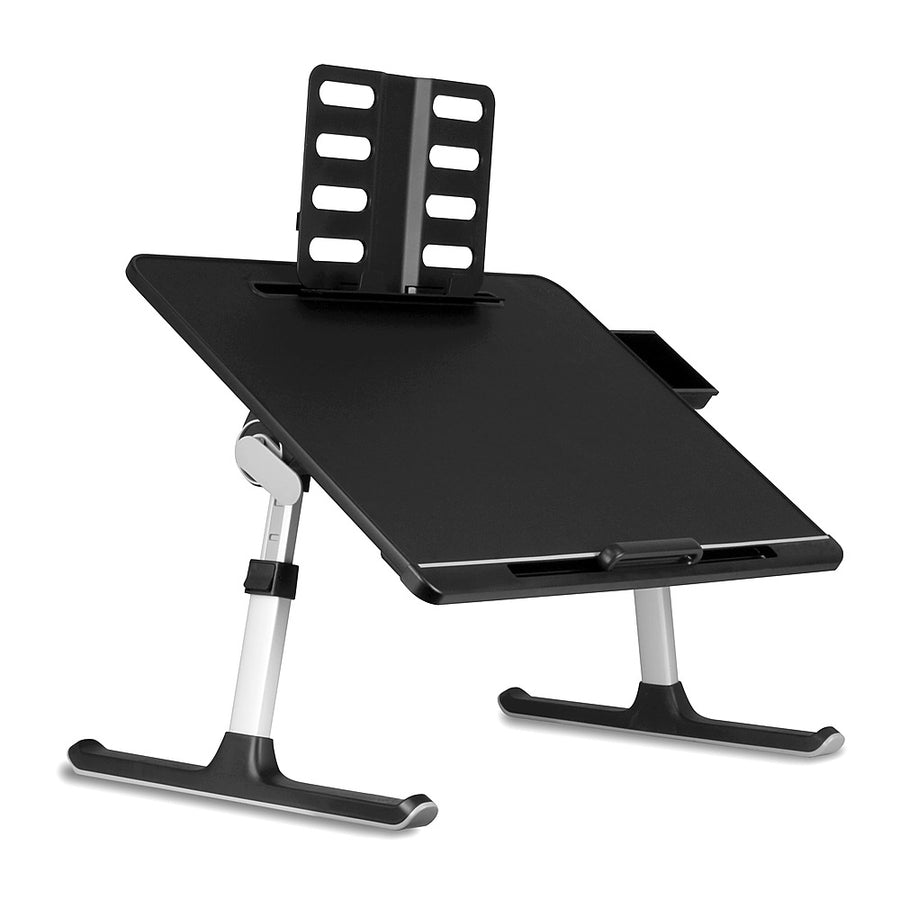 Aluratek - Adjustable non-slip Laptop Stand/Table with Drawer and Tablet Holder_0