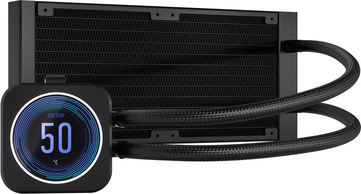 CORSAIR - iCUE H100i ELITE LCD XT 120mm Fans + 240mm Radiator Liquid Cooling System with IPS LCD Screen - Black_5