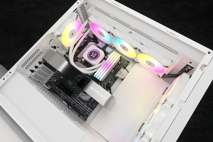CORSAIR - iCUE H150i ELITE LCD XT 120mm Fans + 360mm Radiator Liquid Cooling System with IPS LCD Screen - White_5