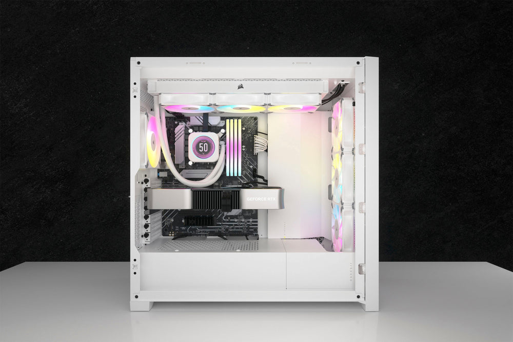 CORSAIR - iCUE H150i ELITE LCD XT 120mm Fans + 360mm Radiator Liquid Cooling System with IPS LCD Screen - White_1