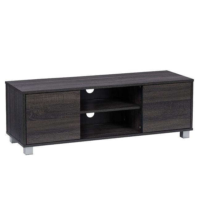 CorLiving - Hollywood Wood Grain TV Stand with Doors for Most TVs up to 55" - Dark Grey_0